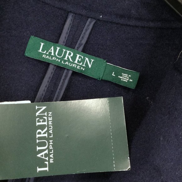 Ralph Lauren Wool Blend Two Button Navy Overcoat L - Picture 5 of 5